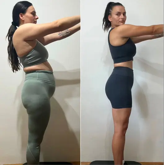 Real ETAD female client before and after progress